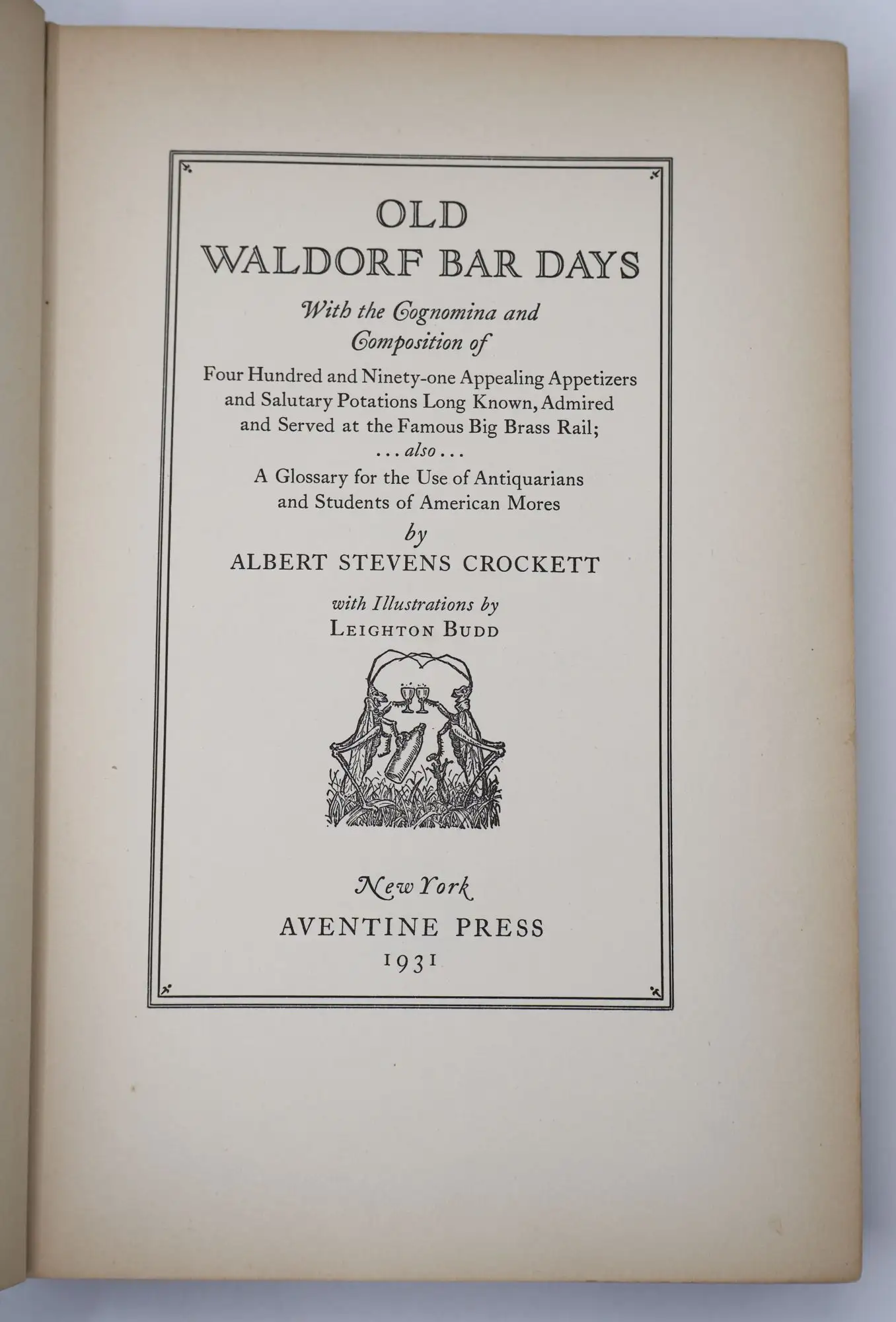 OLD WALDORF BAR DAYS